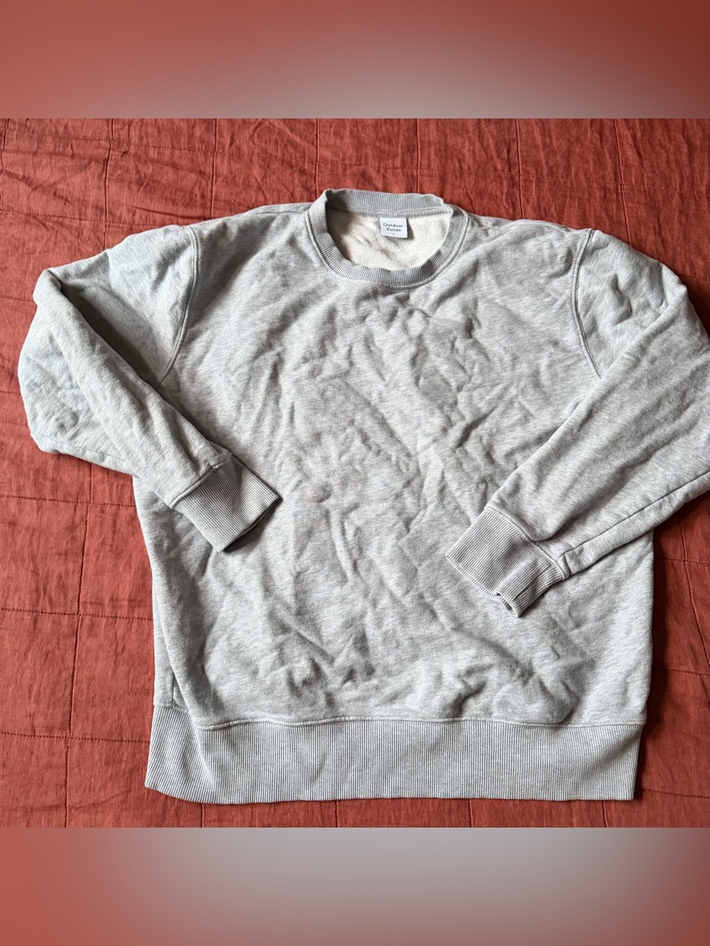 Outdoor Voices Light Gray Crewneck Sweatshirt